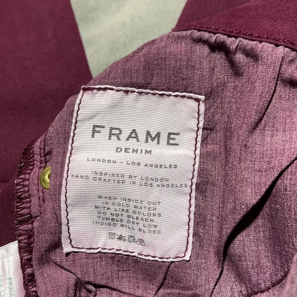 🥰🥰Frame Denim Burgundy Distressed Skinny Jeans🥰🥰 - Picture 8 of 11